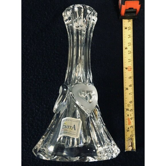 Set Of 2 EVITA Crystal Candle Holders 24% Lead Crystal Vintage 6.5*3.5" Germany - Picture 6 of 8